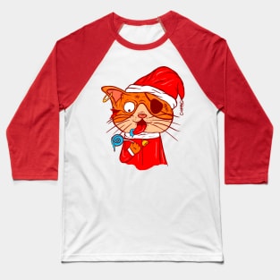 Melting Cat Christmas Baseball T-Shirt